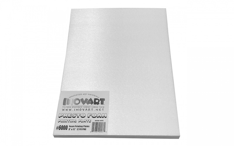 Inovart Presto Foam Printing Plates With Repostionable Adhesive Backing, 9" x 12" - 12 sheets