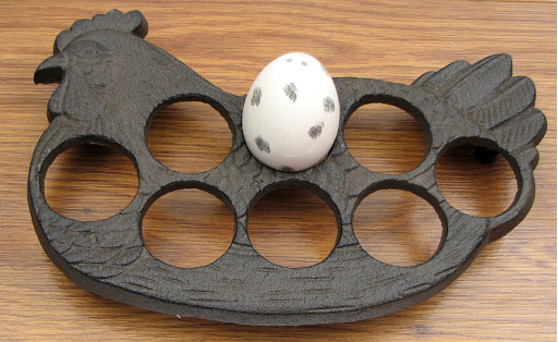 Cast Iron Egg Holder Antique Black