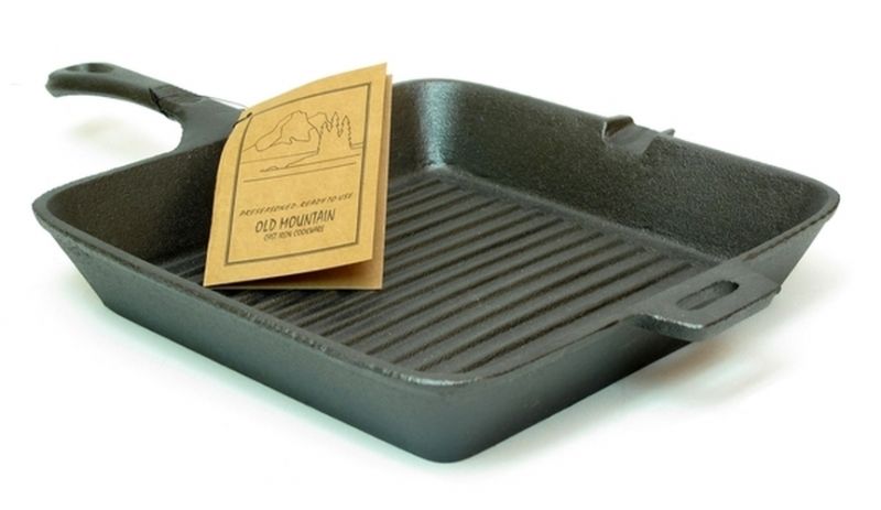 Old Mountain Cast Iron Preseasoned Square Grill Skillet