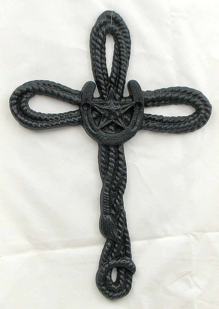 Cast Iron Black Twisted Rope Cross