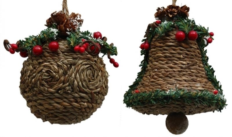 Jute-Look Ball Ornament Set Of Two