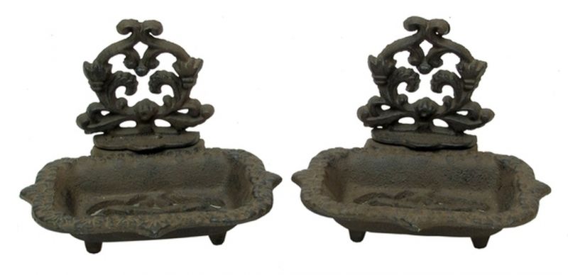 Cast Iron Old Style Victorian Soap Dish Set Of 2