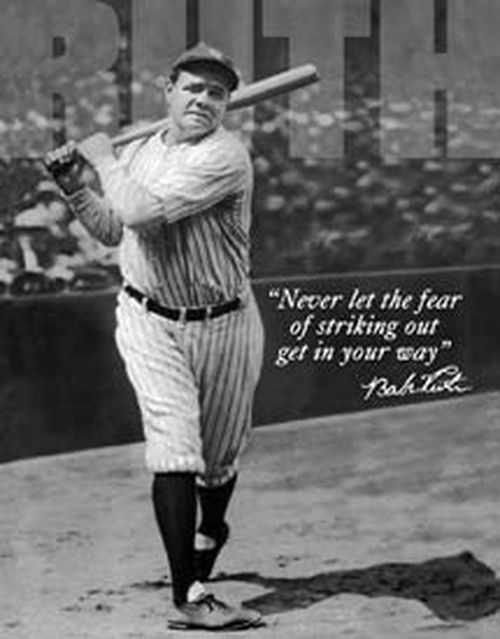 Tin Sign - Babe Ruth Baseball No Fear