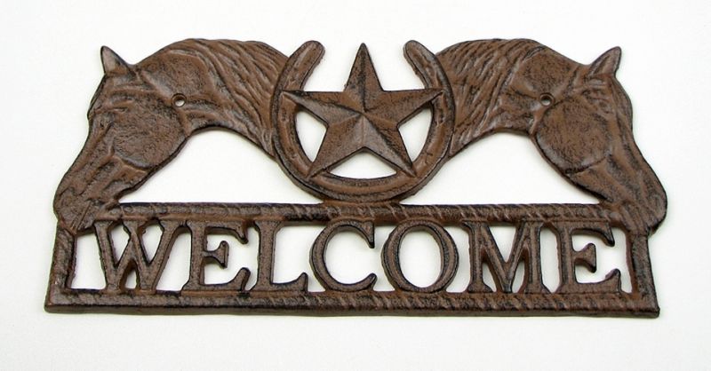 Horse Star Welcome Cast Iron