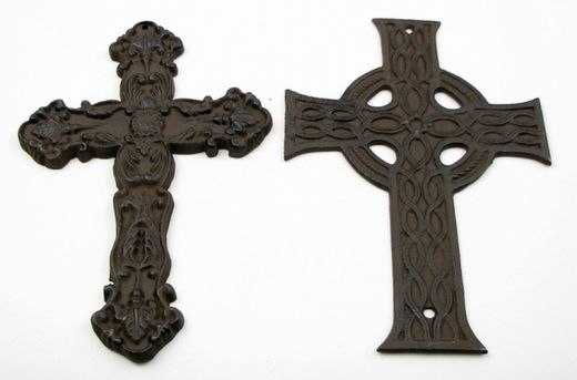 Cast Iron Crosses Set Of 4