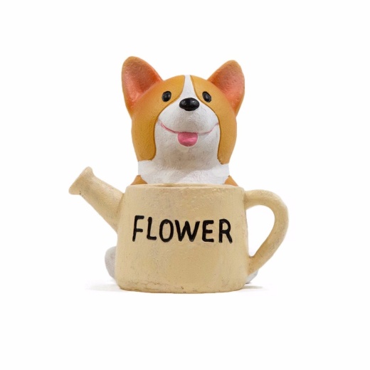 Petorama Corgi Small Plant Pot - Flower in Pot