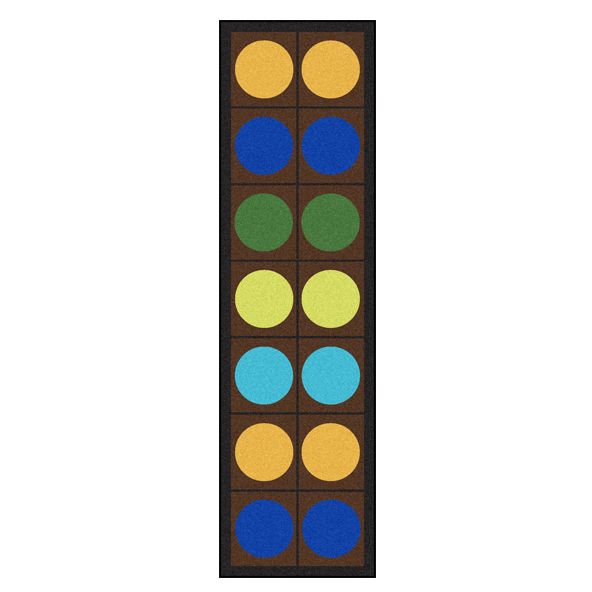 Lots Of Dots 2'1" X 7'8" Runner Area Rug In Color Earthtone