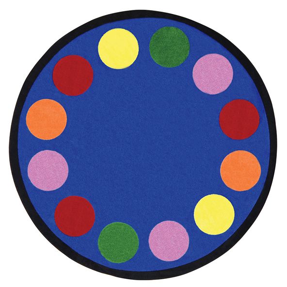 Lots Of Dots 7'7" Round Area Rug In Color Multi