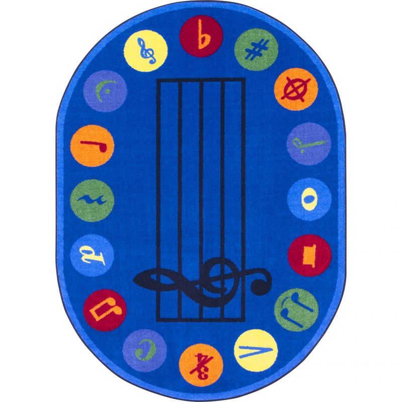 Take Note 5'4" X 7'8" Oval Area Rug In Color Multi
