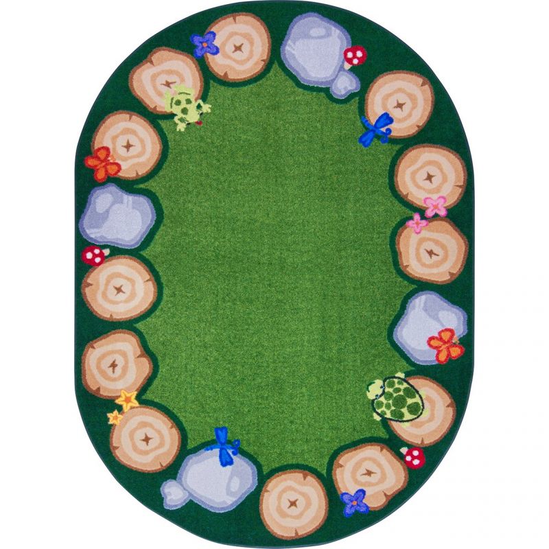 Stumped 5'4" X 7'8" Oval Area Rug In Color Multi