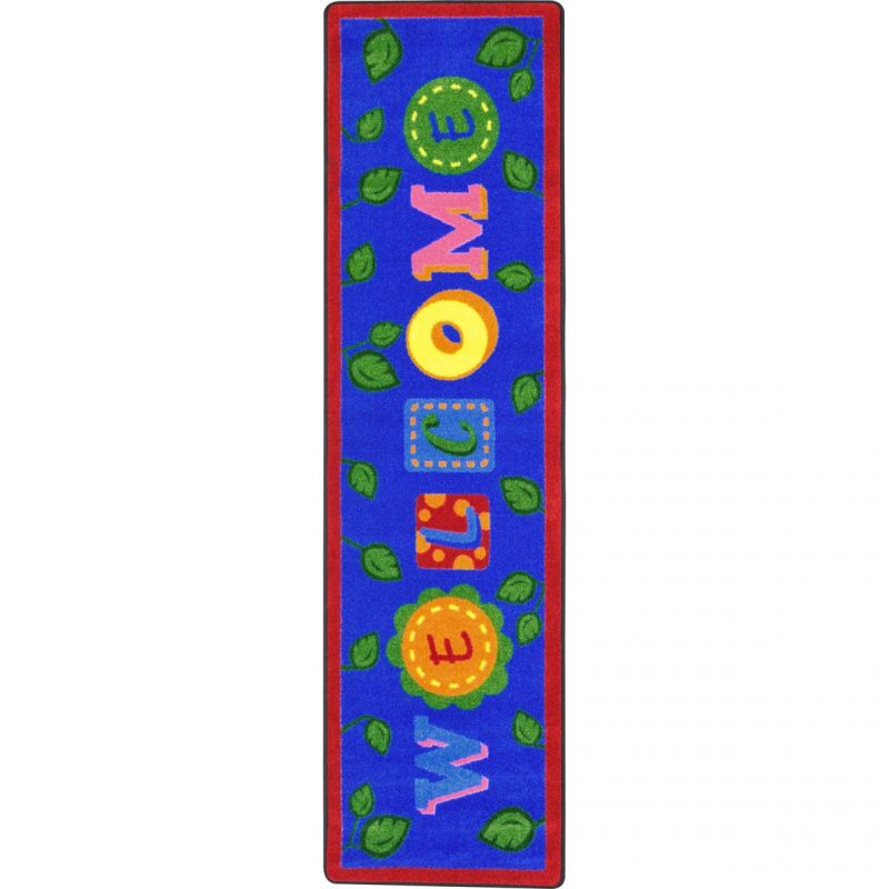 Alphabet Leaves 2'1" x 7'8" Runner Area Rug in Bold