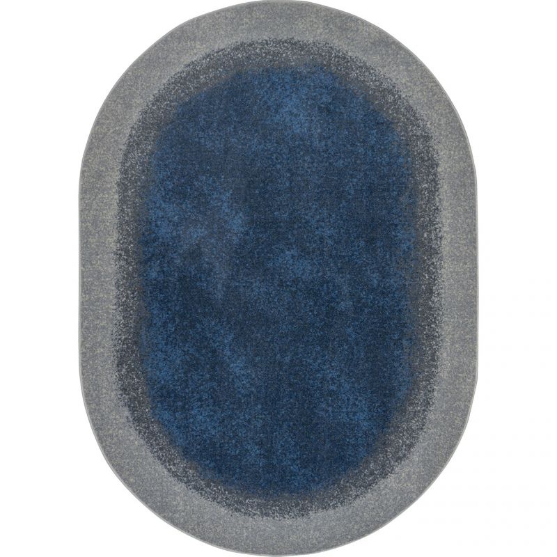 Grounded 5'4" X 7'8" Oval Area Rug In Color Marine