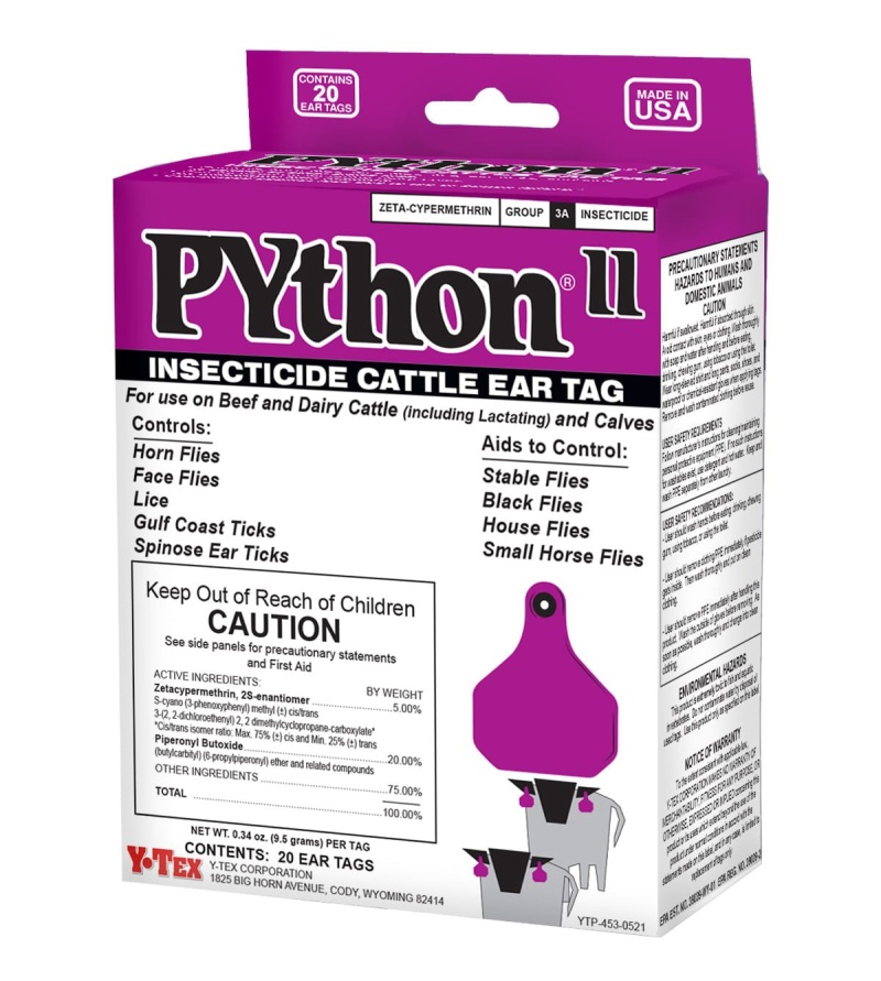 Buy Python II Insecticide Cattle Ear Tags Online for Effective Pest Control