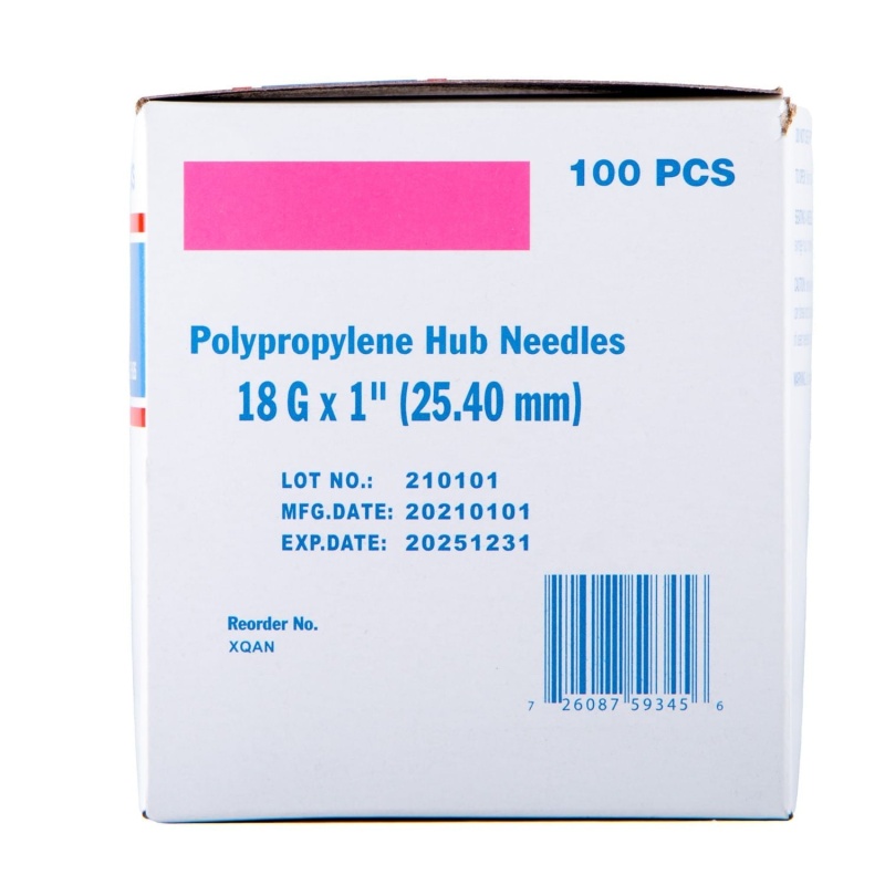 Poly Hub Injection Jeffers Poly Hub Hypodermic Needles For Veterinary Use, Box Of 100