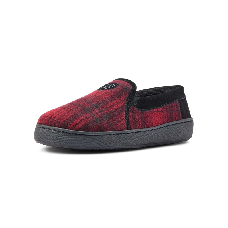 Ariat Men's Lincoln Slipper In Collectible Tin, Red Plaid