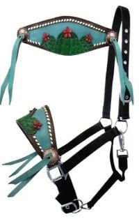 Showman Painted Cactus & 3D Flower Bronc Halter