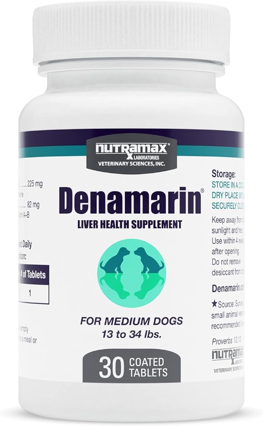 Nutramax Denamarin Liver Health Tablets For Dogs And Cats 13-34Lbs / 30 Tablets