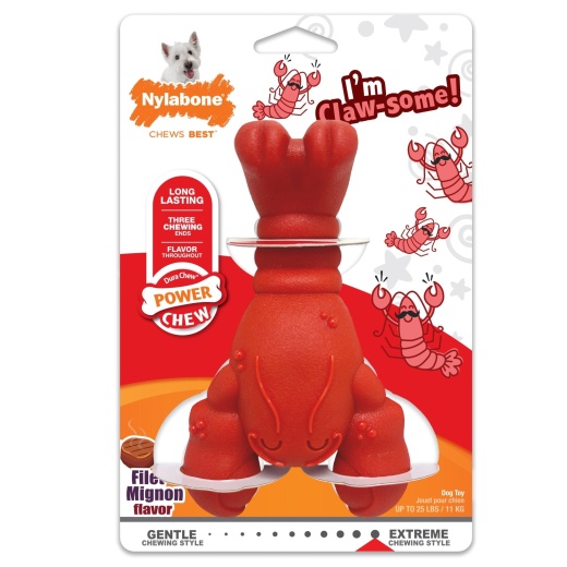 Power Chew Lobster Dog Toy, Filet Mignon - Fun & Durable Chewing Experience for Dogs