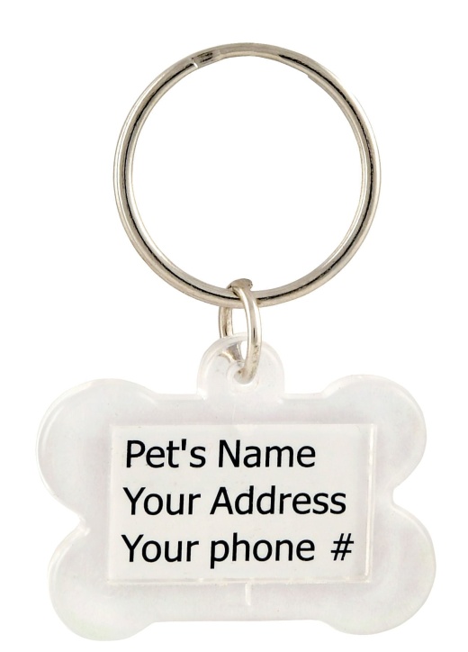 Davis Plastic Bone I.D. Tag, Clear - Pet Safety and Identification Made Easy