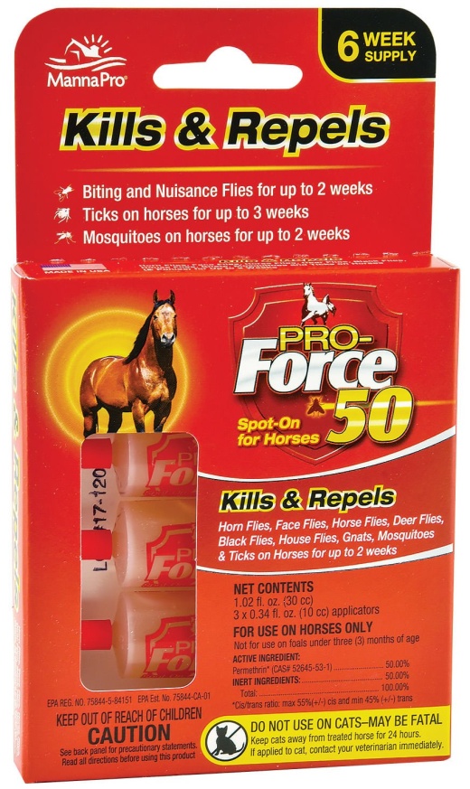 Pro Force 50 Spot On Topical Fly Treatment For Horses - 6 Pack
