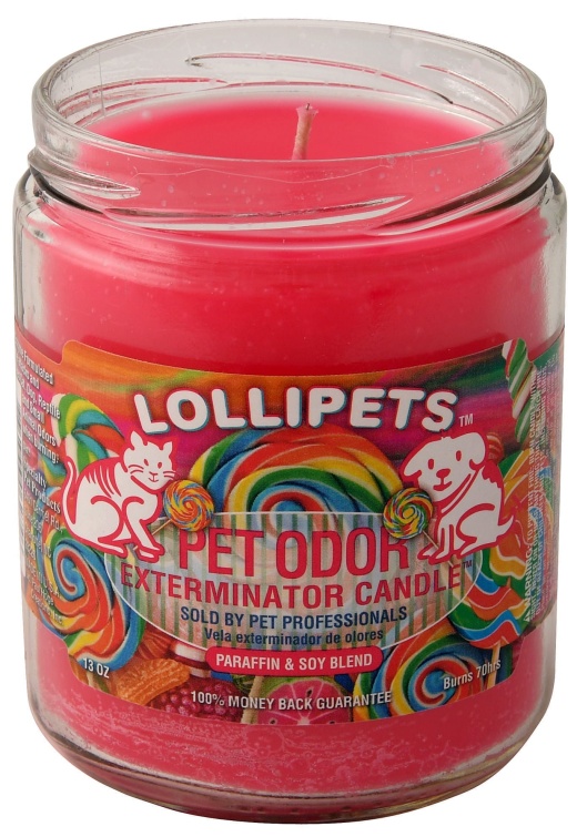 Pet Odor Exterminator Candle, Lollipets, 13 Oz - Effective Odor Elimination