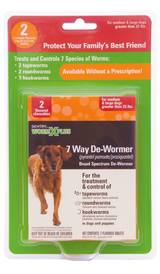 Sentry Hc Wormx Plus 7-Way Dog Dewormer 2 Count / Large