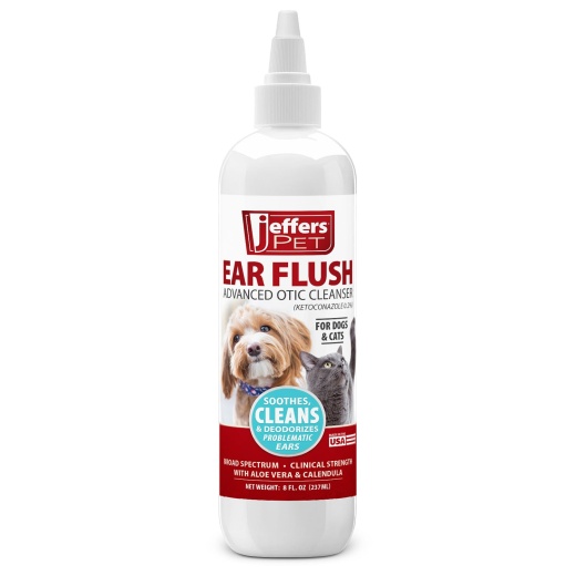 Jeffers Pet Ear Flush Advanced Otic Cleanser With Ketoconazole, 8 Fl Oz - 8 Fl Oz