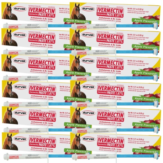 Durvet Ivermectin Horse Dewormer Paste 1.87% - Apple Flavor, 6.08 Gm