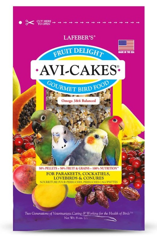 Lafeber Fruit Delight Avi-Cakes for Small Birds, 8 Oz