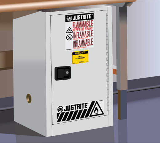 12 Gallon, 1 Shelf, 1 Door, Self Close, Flammable Cabinet