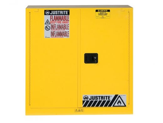 40 Gallon, 3 Shelves, 2 Doors, Self Close, Paint Safety Cabinet, Sure-Grip Ex, Yellow