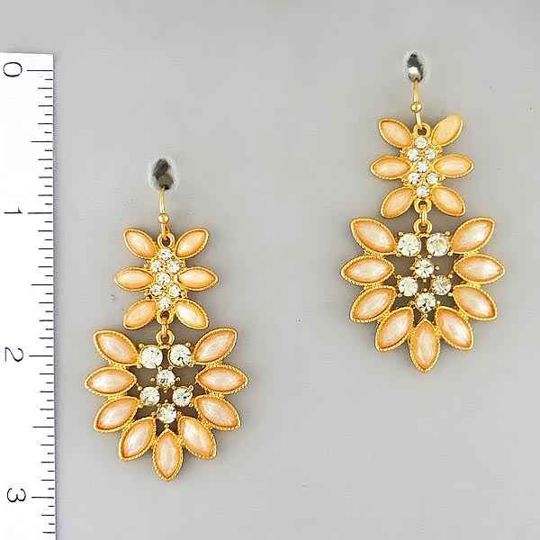 Multi Crystal Size Arrowhead Crystal Glass Metal Fashion Tear Drop Earring