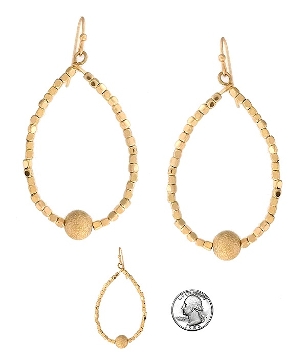 Metal Seedbead Teardrop Earring