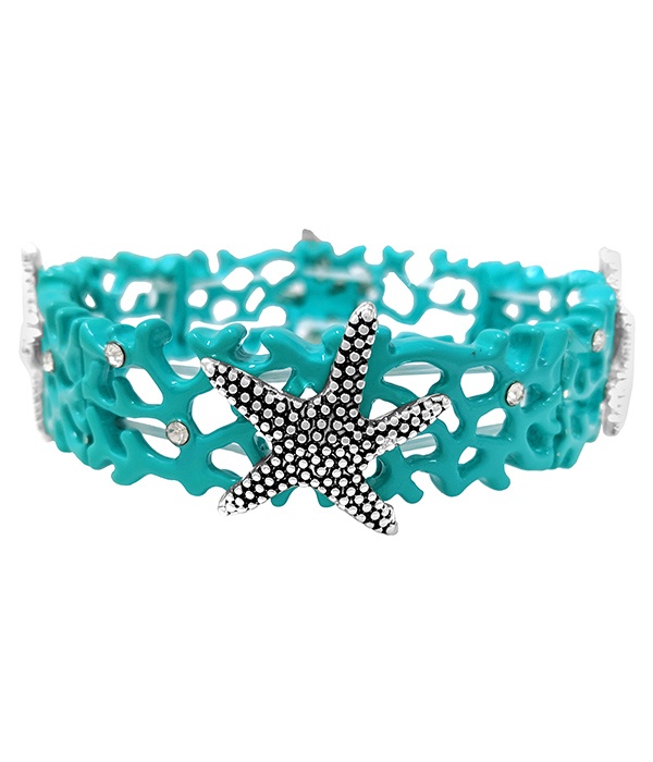 Sealife Theme Coral Stretch Bracelet - Starfish