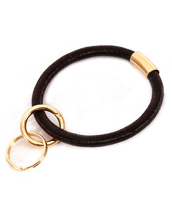 Keyring Fabric Bangle Bracelet With Key Chain