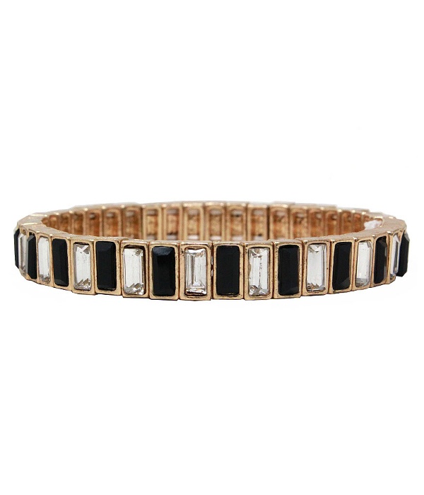 Multi Baguette Stone Stretch Bracelet