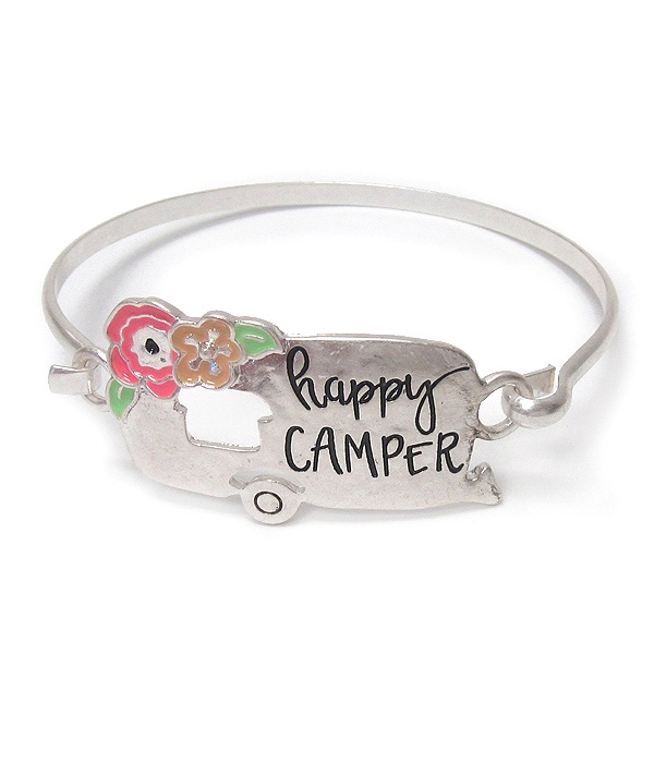 Happy Camper Wire Bangle Bracelet