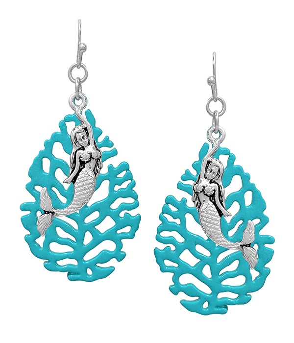Sealife Theme Coral Earring - Mermaid