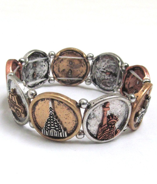 New York Inspired Metal Linked Bracelet