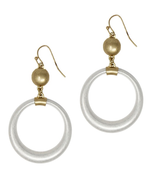 Metal Hoop Drop Earring