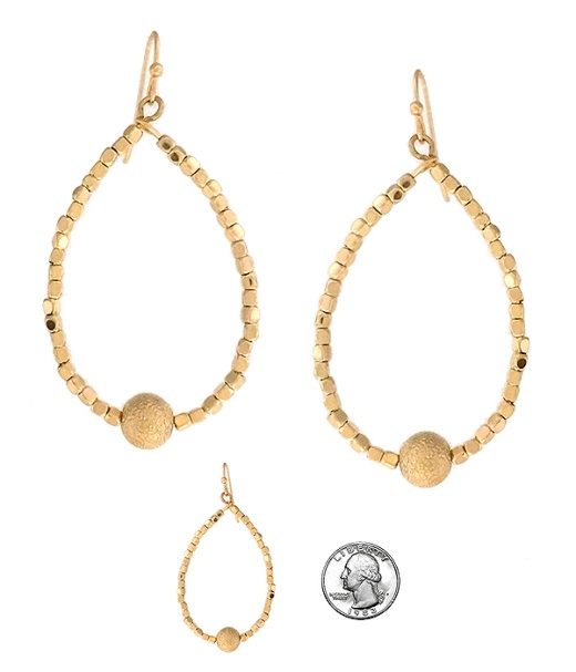 Metal Seedbead Teardrop Earring