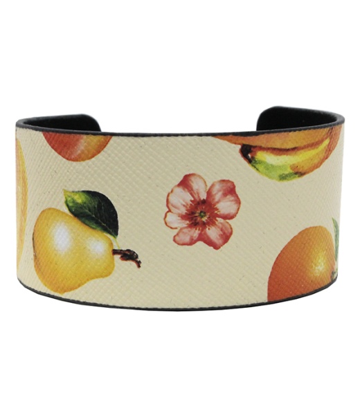 Tropical Fruit Metal Bangle Bracelet