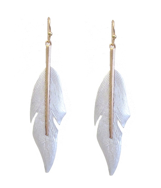 Metal Feather Earring
