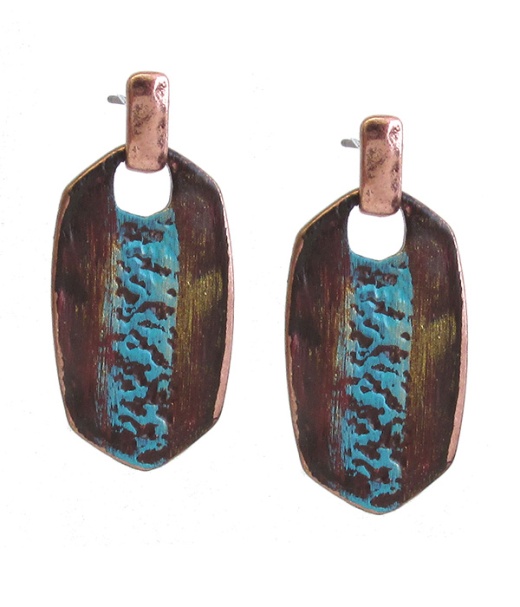 Textured Patina Earring