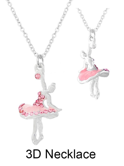 Ballerina Theme 3D Epoxy Pendant Necklace - Ballerina 463373