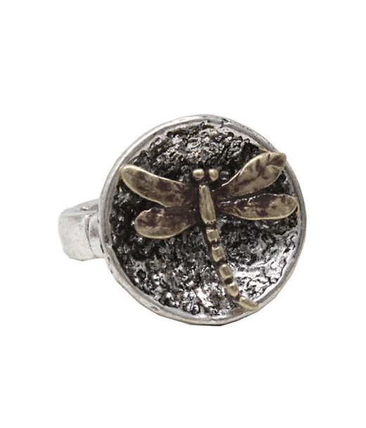 Vintage Metal Dragonfly Stretch Ring