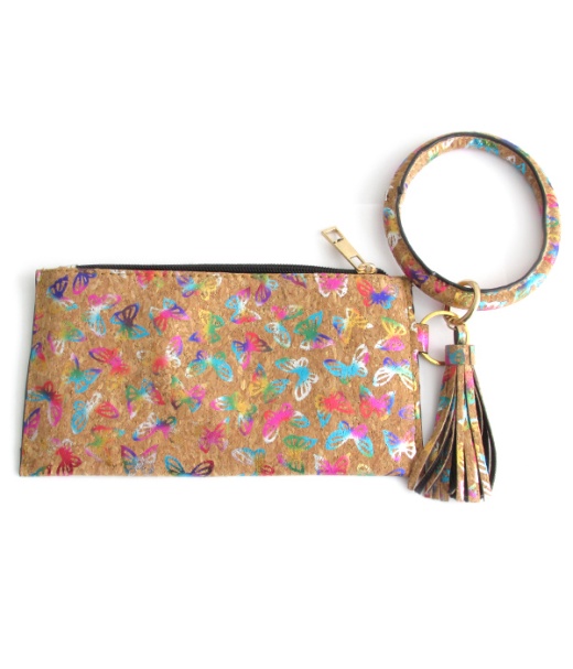 Keyring Bangle Bracelet Wallet - Butterfly