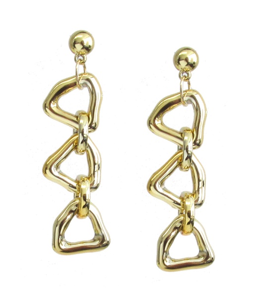 Hollow Triangle Chainlink Earring