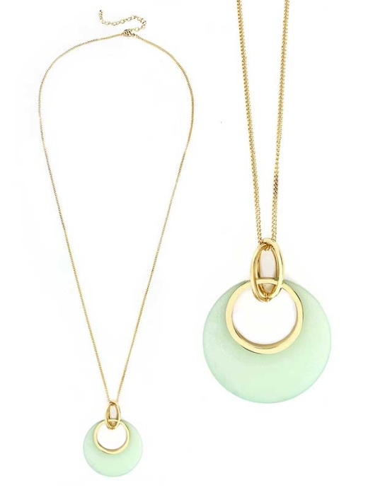 Semi Precious Stone Pendant Long Necklace