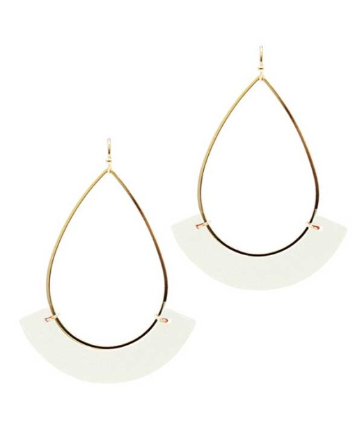 Leatherette and Wire Teardrop Earring